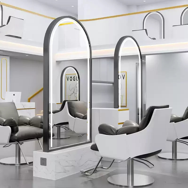 HJ Barber Shop Mirror Quick Cut Special Mirror Hair Salon Internet celebrity hair salon Full Lamp Mirror