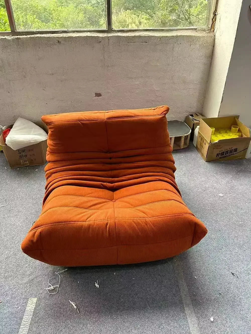 Togo caterpillar sofa balcony leisure bedroom living room reclining sleeping lazy sofa cream wind single recliner