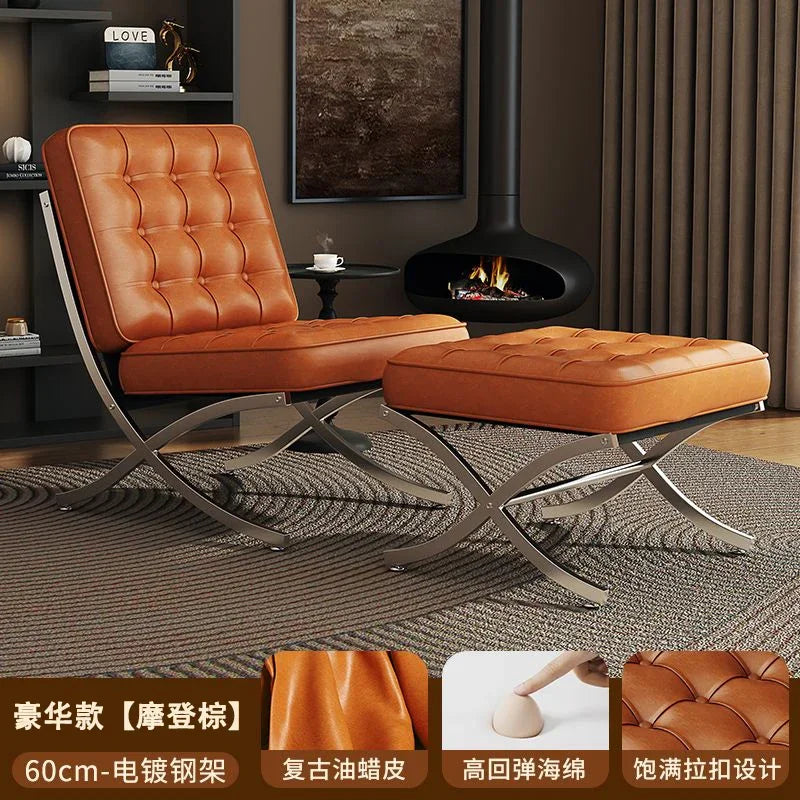 Balcony Throne Relax Reading Modern Room Decor Fashion Chairs Black Metal Living Room Chairs Comfortable Sillones Home Design