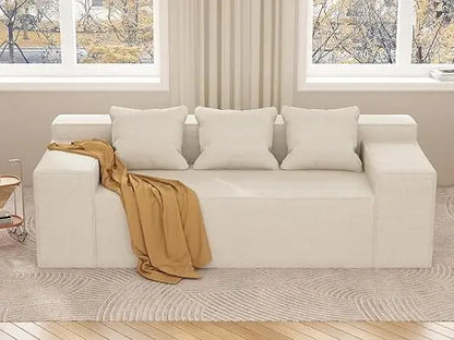 Modular Sectional Sofa, Corduroy Lounge Sofa with Movable Cushions, Modular Couch for  Living Room, Bedroom, Apartment