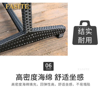 Rattan woven sofa combination terrace leisure outdoor rattan furniture garden courtyard waterproof