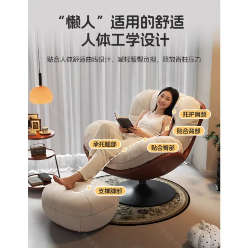 Lazy Sofa Rotating Egg Chair Rocking Recliner for Balcony Home Leisure