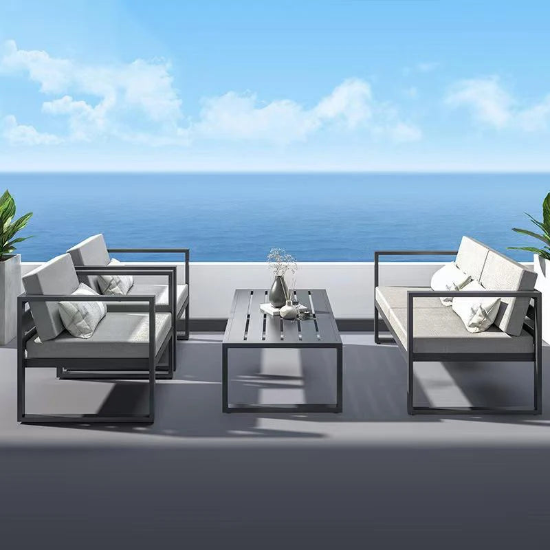 Aluminum Outdoor Lounge Chair - Weather-Resistant Woven Fabric, Rustproof Aluminum Frame - Perfect for Garden, Patio, Balcony