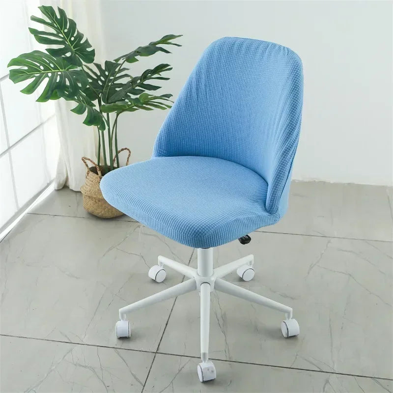 Pure Color Curved Chair Cover Polar Fleece Duckbill Chair Cover Chair Slipcover Elastic Seat Covers for Kitchen Hotel Office