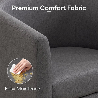 Modern Comfy Accent Barrel Chair with Armrest for Living Room Bedroom Reception Room or Cafe Soft Padded Design for Cozy Relaxa