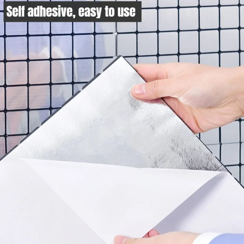 Self-adhesive Metal Mosaic Tiles Aluminum Composite Backsplash Gold Windmill Mosaic Glass Self-adhesive Kitchen Wall Decoration.