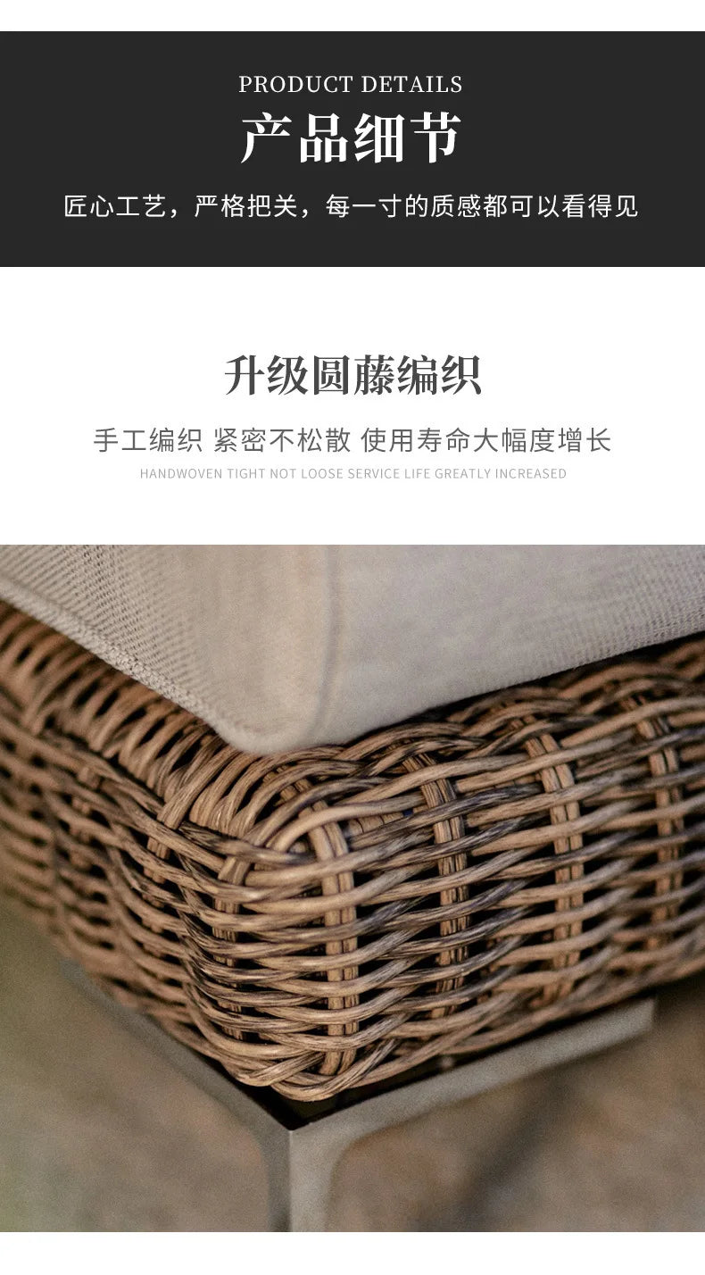 Nordic Outdoor Sofa - Round Rattan-Style Corner Set For Courtyards, Balconies, And Hotels Sun-Resistant