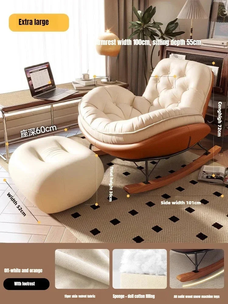 Simple Penguin Rocking Chair,Balcony Sofa,Home Leisure Chair,Living Room Honeycomb Lazy Leisure Rocking Chair Recliner Chairs