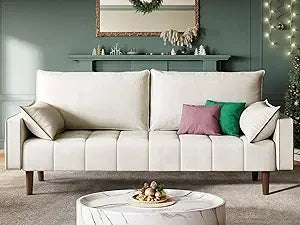 Modern Velvet Loveseat Sofa with Button Tufted Seat and Side Storage for Small Spaces