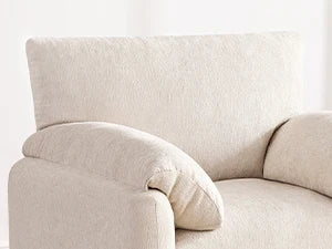 38.6" Wide Accent Chairs for Living Room & Bedroom Modern Lounge Chair, Upholstered Mid-Century Reading Chair,Beige