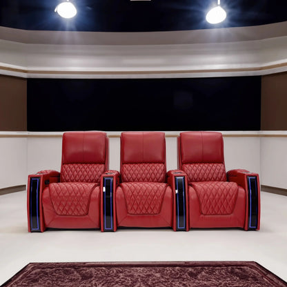 Luxury Theater Furniture Black Color 3seater Electric Cinema Sofa Home Theater Sofa Cinema Living Room Recliner Sofa Chair