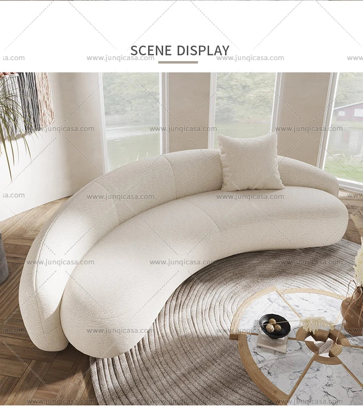 Modern Design Semi Circle Hotel Sofa Round Velvet Fabric Sectional Curved Sofas for Living Room Set