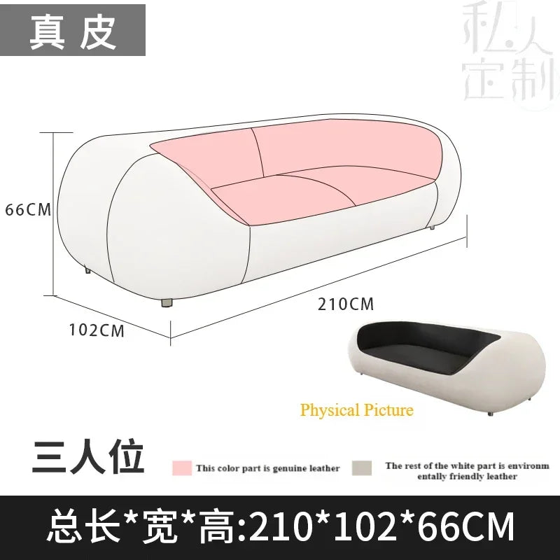 PatioLix Cute Luxury Nordic Sofa Set – Soft Lazy Loveseat & Modern Lounge Puffs