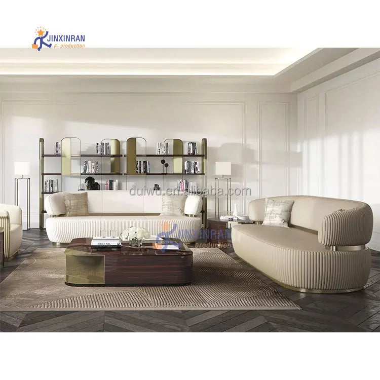 Style Modern Luxury Leather Sofa Set Furniture Genuine Leather Sofa Set for Living Room