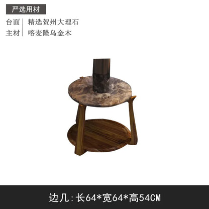 New Chinese ebony leather sofa combination first layer cowhide high-end villa living room modern solid wood sofa furniture