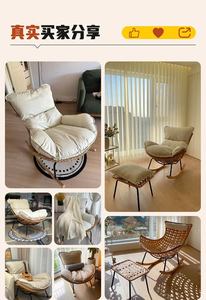 Rocking chair recliner adult sleeping single rattan balcony lazy chair bedroom casual home lazy sofa