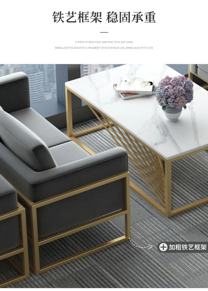 Lobby Sofa Chair Leisure Rest Area Meeting Reception Booth Sofa Table and Chair