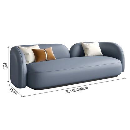Italian light luxury leather sofa combination modern simple living room reception negotiation table and chair combination