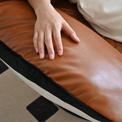 Medieval oil wax leather single sofa chair living room balcony leather casual lazy can lie down designer high-end single chair