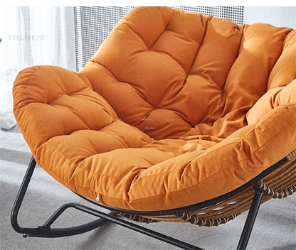 Nordic Lazy Living Room Chairs Home Balcony Rocking Chairs Reclining Sofas Rattan Sofa Leisure Rocking Chair Home Furniture