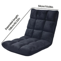 Ergonomic Adjustable Floor Chair with Metal Frame, 5-Position Folding Lazy Sofa, Upholstered Gaming Lounge Chair for Home Office