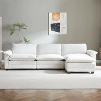 A 120" Sectional Couches for Living Room with Ottoman, 3-Seat Sectional Couch, L Shaped Couch,Modular Sectional Couches