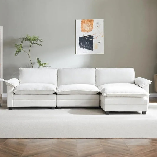 A 120" Sectional Couches for Living Room with Ottoman, 3-Seat Sectional Couch, L Shaped Couch,Modular Sectional Couches