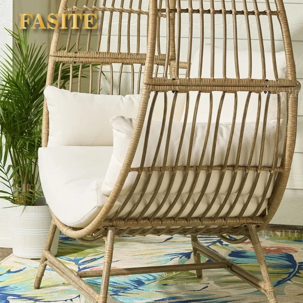 2024 New  Bellamy Round Wicker Outdoor Egg Chair, Beige