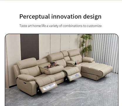 Modern Italian Living Room Sofas Modular Electric Recliner Sofa Bed Multi-functional Leather Minimalist Divano Room Furniture