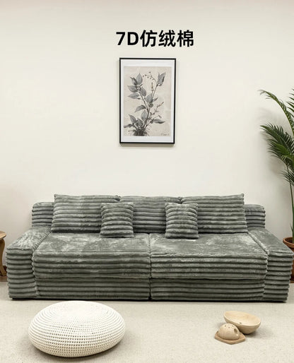 Straight Row Compressed Sofa Living Room Bedroom Cloth Art Modern Folding Sofa Bed Multifunctional Lazy Sponge Lounges Furniture