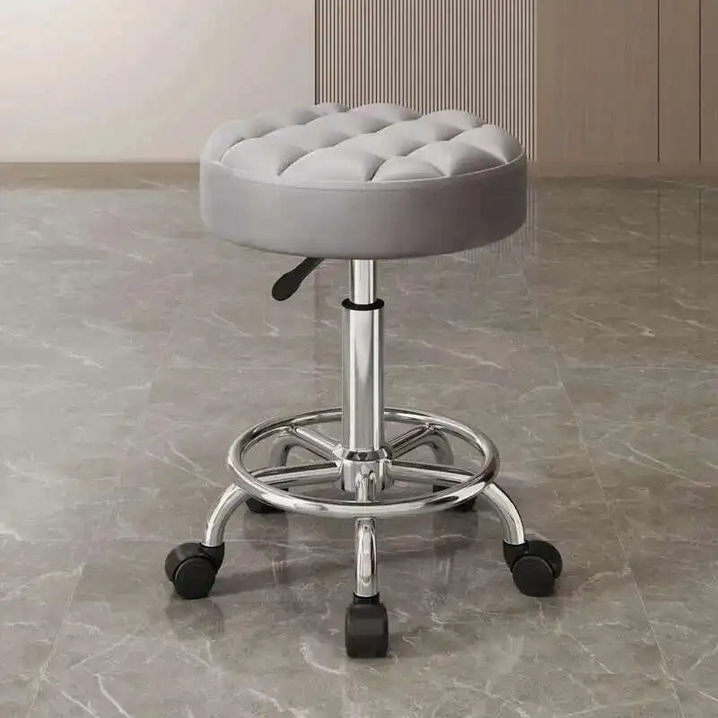 Barber Nail Salon Chair Swivel Wheels Rotating Salon Hair Stylist Barbershop Equipment Furniture Professional Rolling Silla