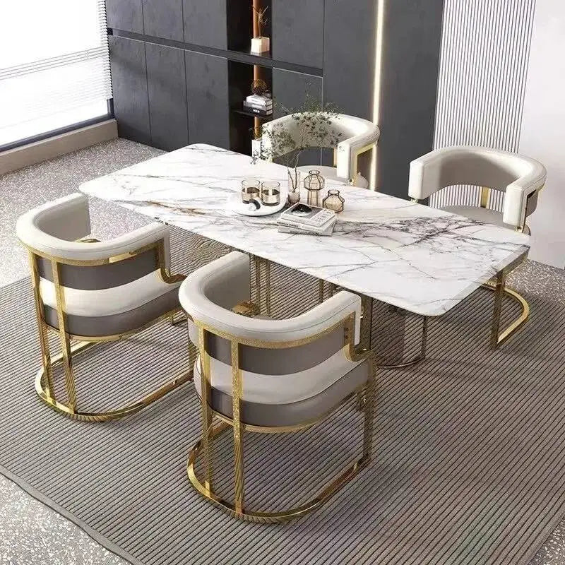 Luxury Dining Chairs Hotel Sales Office Receives Mahjong Sofa Chairs To Discuss Makeup Chairs in Nail Shops Velvet Bar Stool Hig