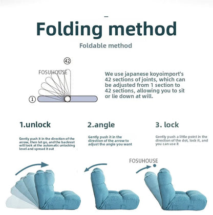 Creative Lying and Sleeping Living Room Sofa Japanese Tatami Bedroom Lazy Sofa Folding Backrest Lounge Chair Home Floor Chair