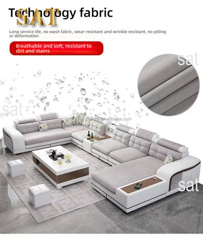 Hot Sales 2025 Custom Modern Luxury Fabric Reclining Massage Furniture Set Multifunctional Three Seat For Hotel Villa Fabric App