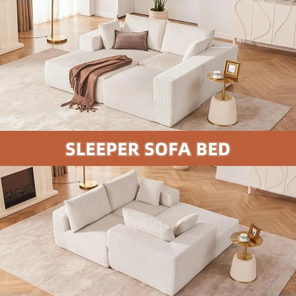 Modular Sectional Sofa, Cloud Couch with Deep Seat, Modern L-Shape Sofa with Chaise, Upholstered Couches for Living Room Bedroom