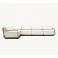 Modern Luxury All Weather Patio Garden Hotel Pool Sofa Set Outdoor Leisure Solid Wood Furniture Teak Modular Sofa L-Sectional