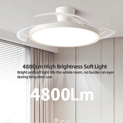 Jelena Ceiling Fan Fan with Light Bedroom Living Room Home Decoration Ceiling Fan Lamp Remote Control 6 Speed Silent Ceiling Fan