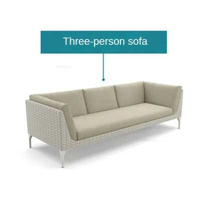Nordic PE Rattan Outdoor Sofas Set Modern Garden Furniture Home Waterproof Sun Protection Set Leisure Patio Balcony Lounge Chair