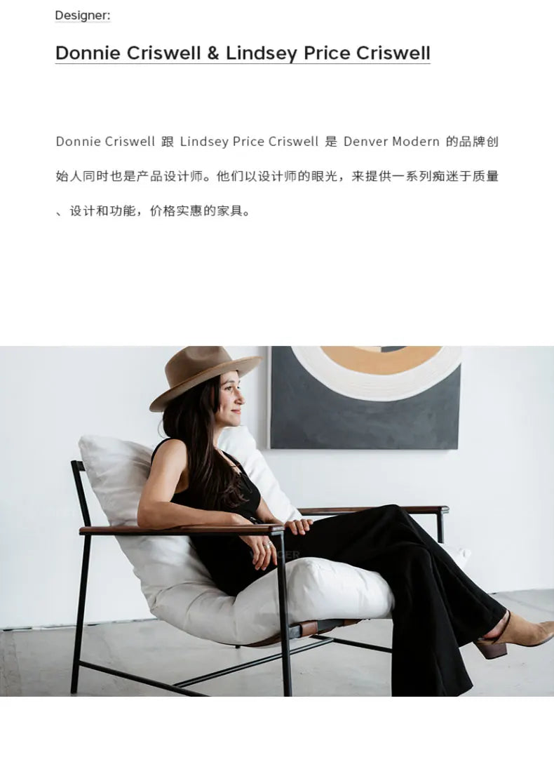 Designer Cream Style Fabric Recliner Living Room Balcony Leisure Saddle Leather Single Sofa Chair