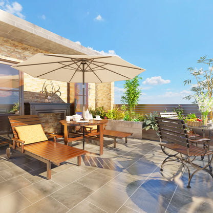 7.5' Patio Umbrella Outdoor Table Market Umbrella with Push Button Tilt/Crank, 6 Ribs