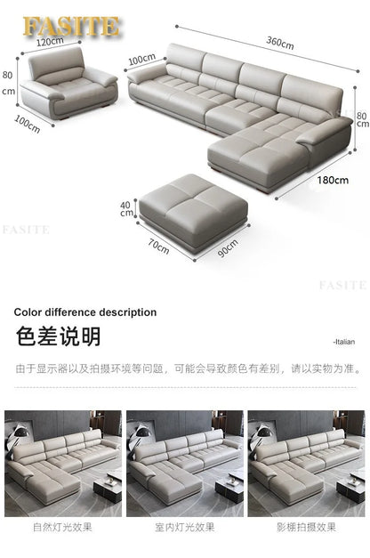 Premium Simple and modern combination imported concubine sofa size apartment living room first layer cowhide leather art sofa