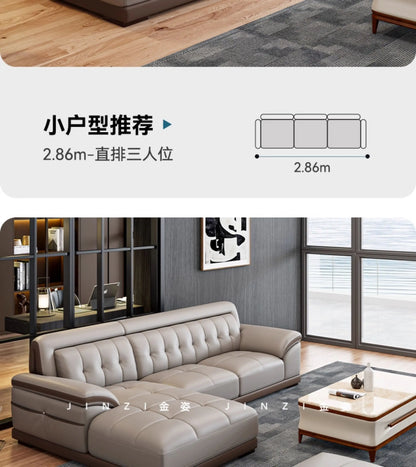 LH leather sofa first layer cowhide modern simple size apartment living room solid wood combination