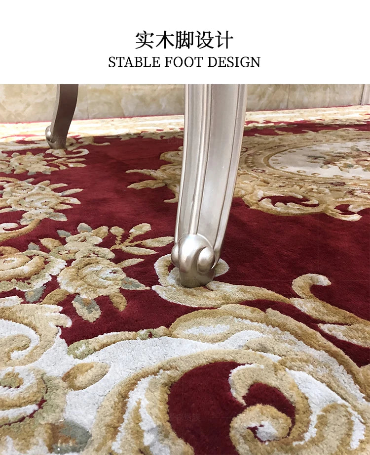 A07 French solid wood dining table and chair combination luxury carved dining table household rectangle