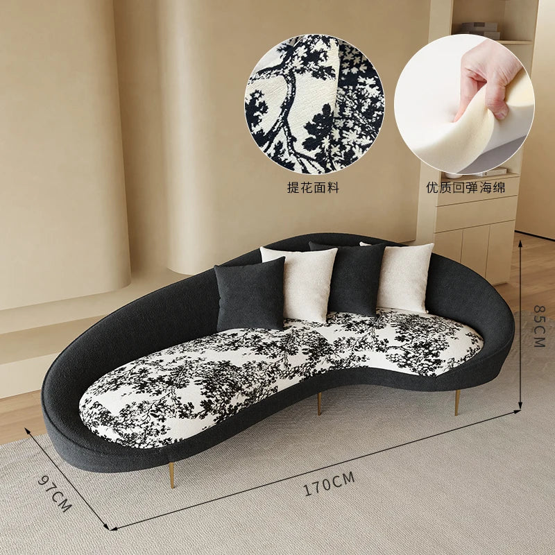 Romantic Curved Sofa Simple European Creative Room Decor Unusual Lounge Living Room Sofas Trendy Romantic Muebles Furniture