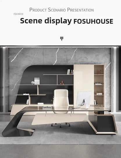 Minimalist Luxury Boss Office Desks Work Desk Corner Executive Table Home Study Desktop Computer Table for Office Furniture