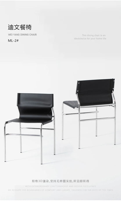 Italian Simple Saddle Chair, Bauhaus Design Dining Chair, Stainless Steel Backrest Chair, Wholesale Available, Home Furniture
