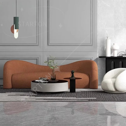 WISEMAX FURNITURE meubles de salon design canapés de sol en forme de L ensemble Teddy canapé modulaire sectionnel en tissu de forme incurvée