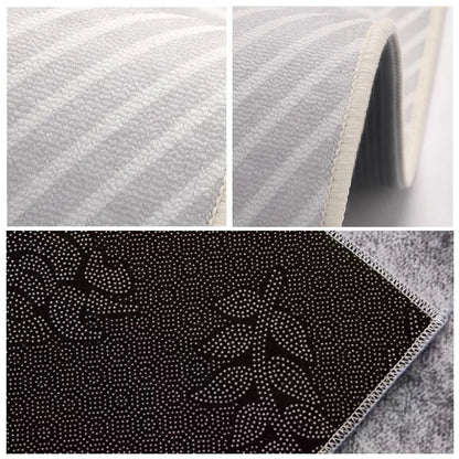 VIKAMA Blue Striped Living Room Rug Light Luxury Sofa Coffee Table Mat Retro Bedroom Lounge Large Area Carpet Home Decor