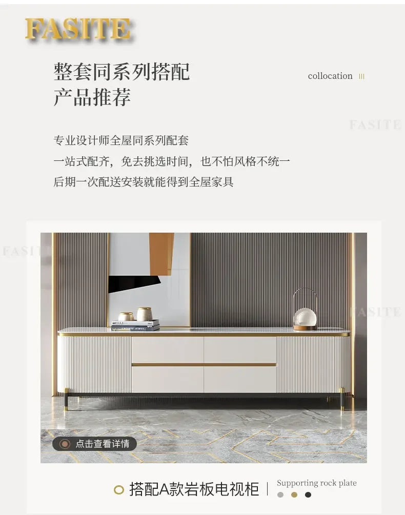 Commercial Rock Board Light Luxury And Simple Modern Small Unit Living Room Glass Coffee Table Table