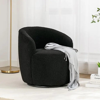 Swivel Barrel Chair, 360° Small Single Sofa Armchair Comfy Round Sofa Chair, Boucle Chairs Padded Armchair, Modern Rou